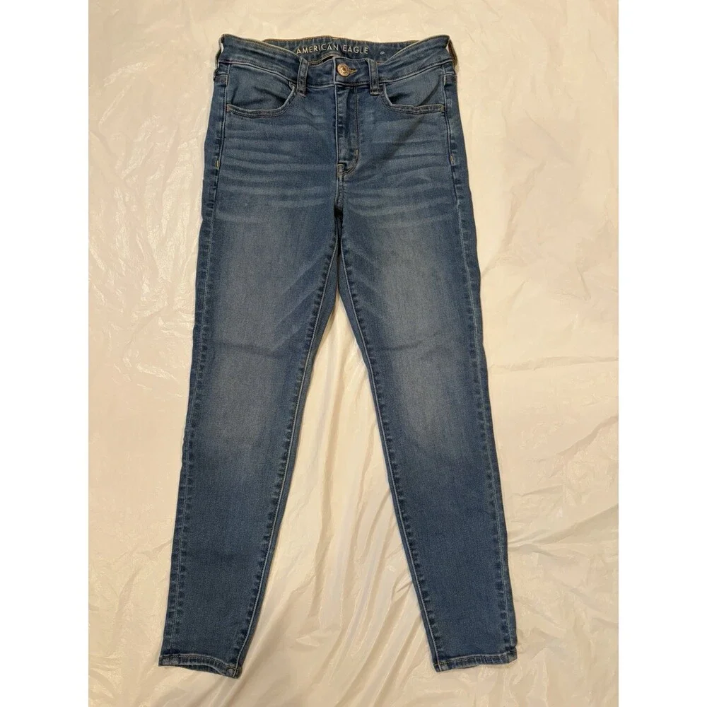American Eagle Jeans Women's 6 Short Med Wash Next Level Stretch Hi-Rise Jegging